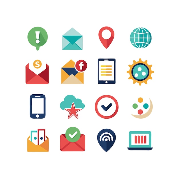 Colección de conjuntos de iconos de contacto para sitios web y aplicaciones móviles