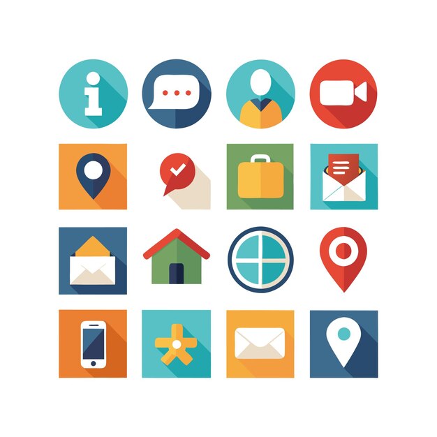 Colección de conjuntos de iconos de contacto para sitios web y aplicaciones móviles