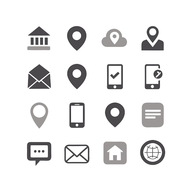 Colección de conjuntos de iconos de contacto para sitios web y aplicaciones móviles
