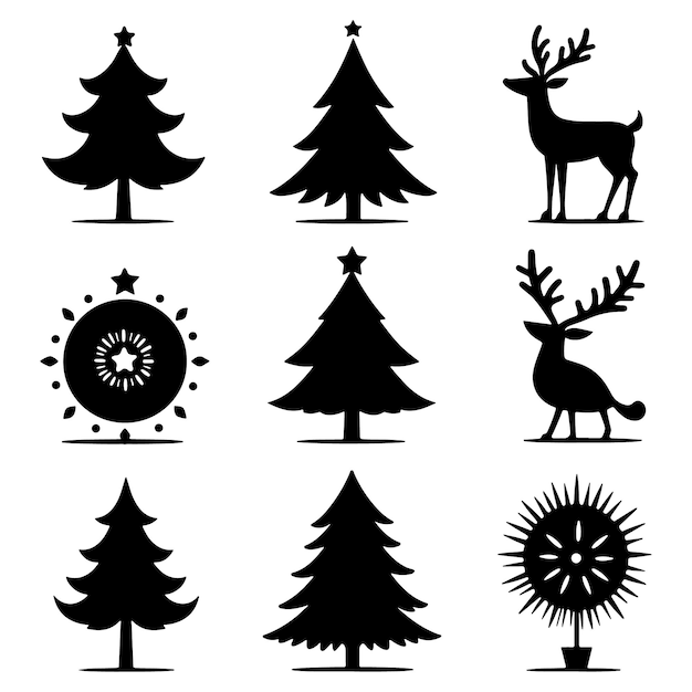 Colección de conjuntos de iconos navideños