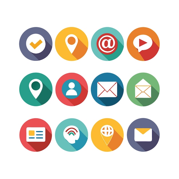 Colección de conjuntos de iconos para sitios web y aplicaciones móviles