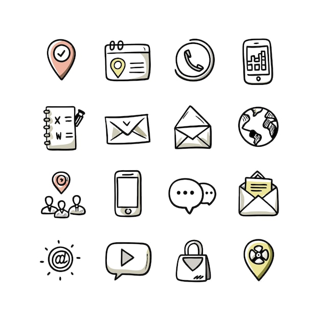 Colección de conjuntos de iconos para sitios web y aplicaciones móviles