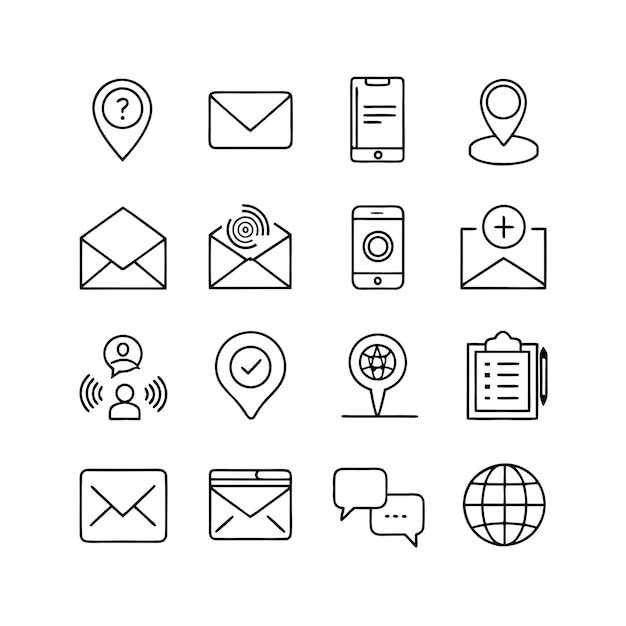 Colección de conjuntos de iconos para sitios web y aplicaciones móviles