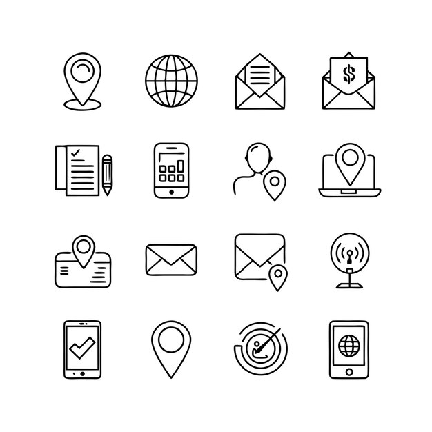 Colección de conjuntos de iconos para sitios web y aplicaciones móviles