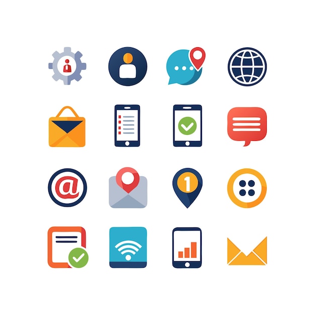 Colección de conjuntos de iconos para sitios web y aplicaciones móviles