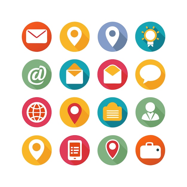 Colección de conjuntos de iconos para sitios web y aplicaciones móviles
