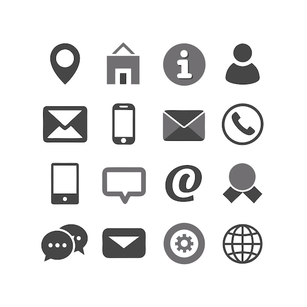 Colección de conjuntos de iconos para sitios web y aplicaciones móviles