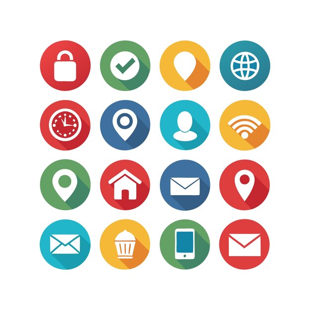 Colección de conjuntos de iconos para sitios web y aplicaciones móviles