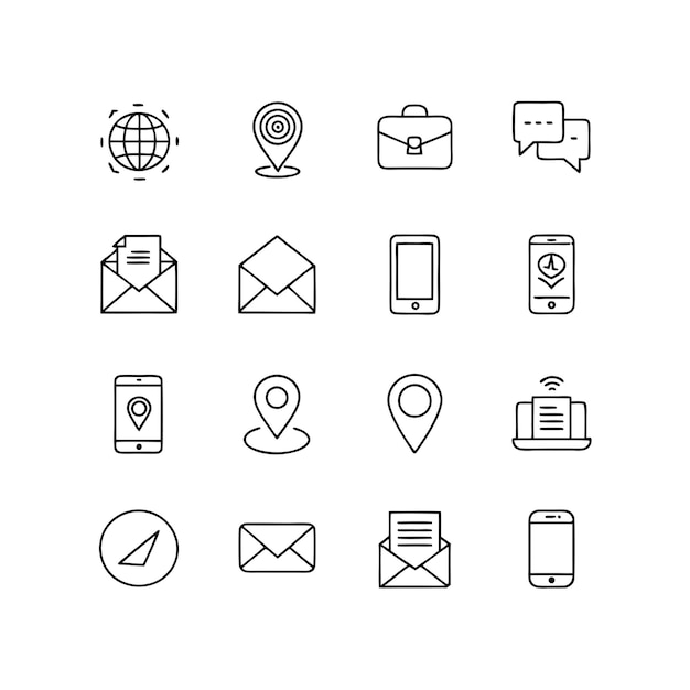 Colección de conjuntos de iconos para sitios web y aplicaciones móviles