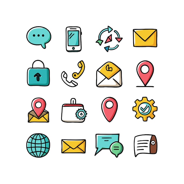 Colección de conjuntos de iconos para sitios web y aplicaciones móviles