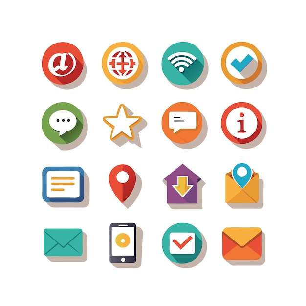 Colección de conjuntos de iconos para sitios web y aplicaciones móviles