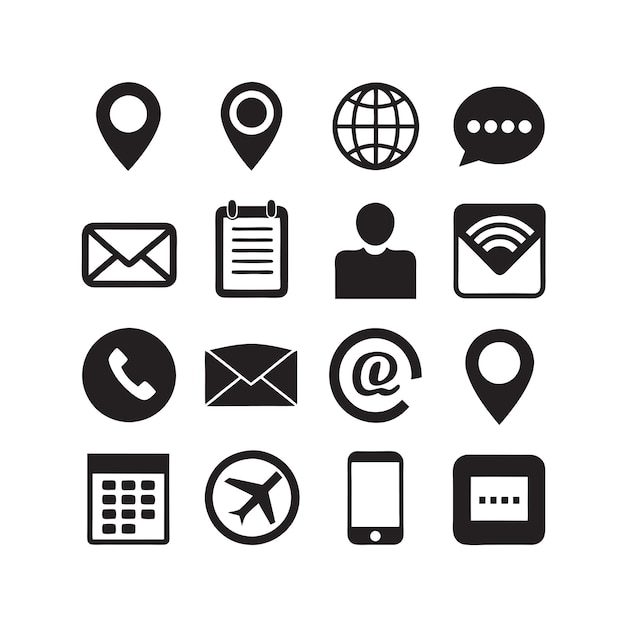 Colección de conjuntos de iconos para sitios web y aplicaciones móviles