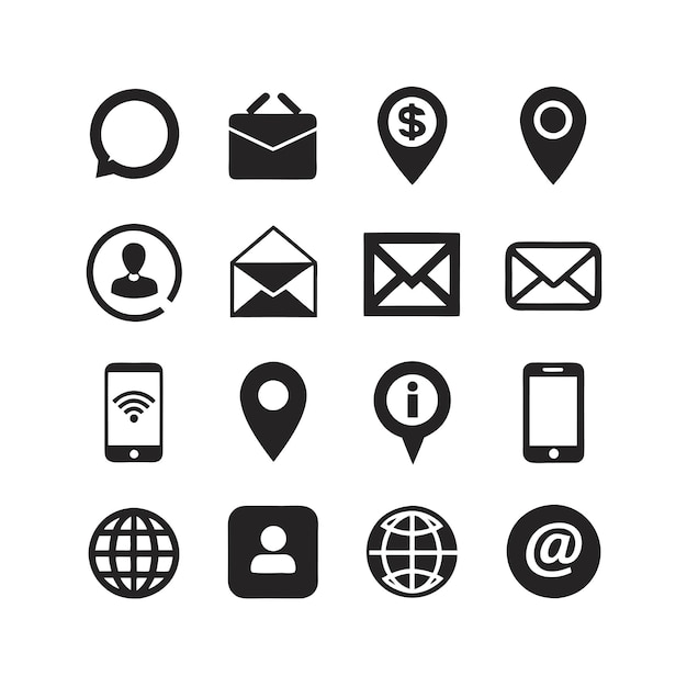 Colección de conjuntos de iconos para sitios web y aplicaciones móviles