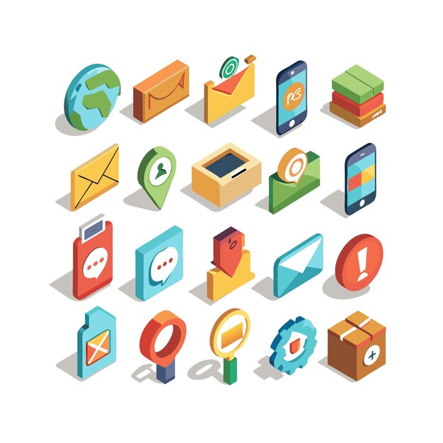 Colección de conjuntos de iconos para sitios web y aplicaciones móviles