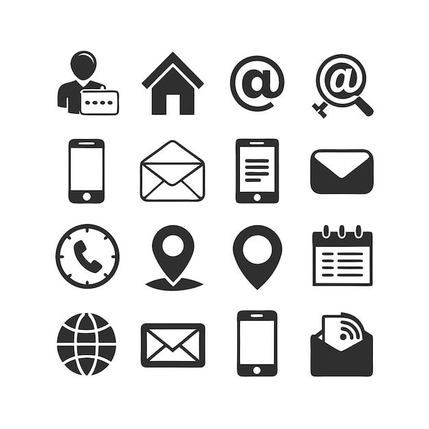 Colección de conjuntos de iconos para sitios web y aplicaciones móviles