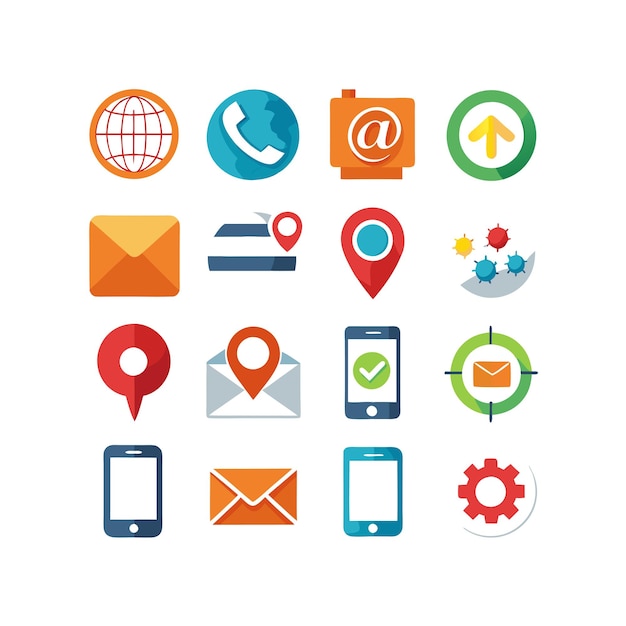 Colección de conjuntos de iconos para sitios web y aplicaciones móviles