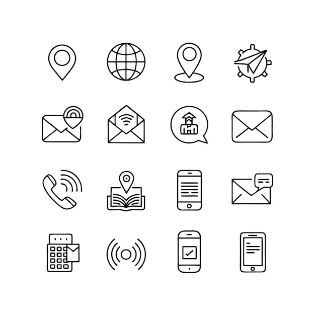 Colección de conjuntos de iconos para sitios web y aplicaciones móviles