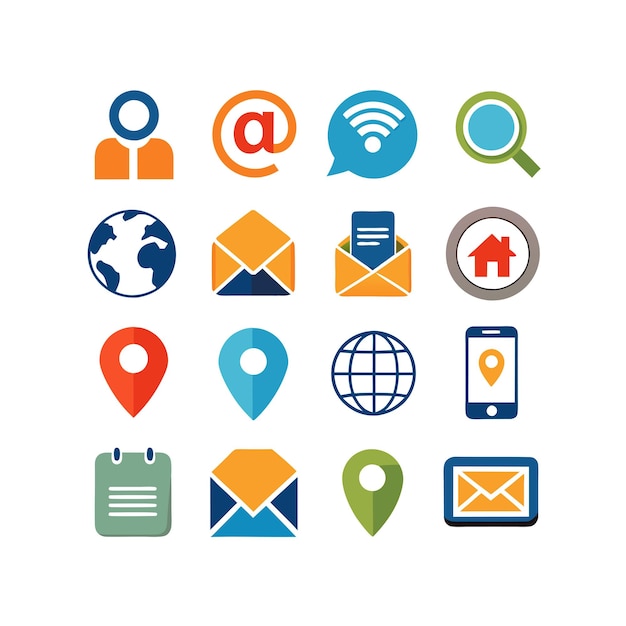 Colección de conjuntos de iconos para sitios web y aplicaciones móviles
