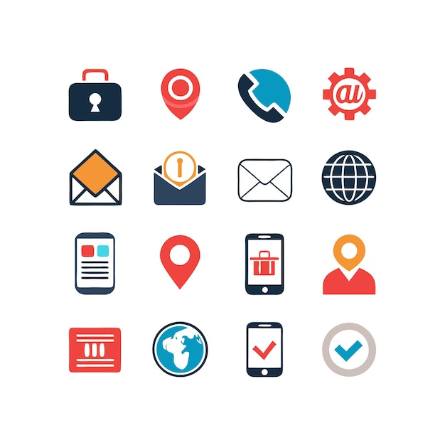 Colección de conjuntos de iconos para sitios web y aplicaciones móviles