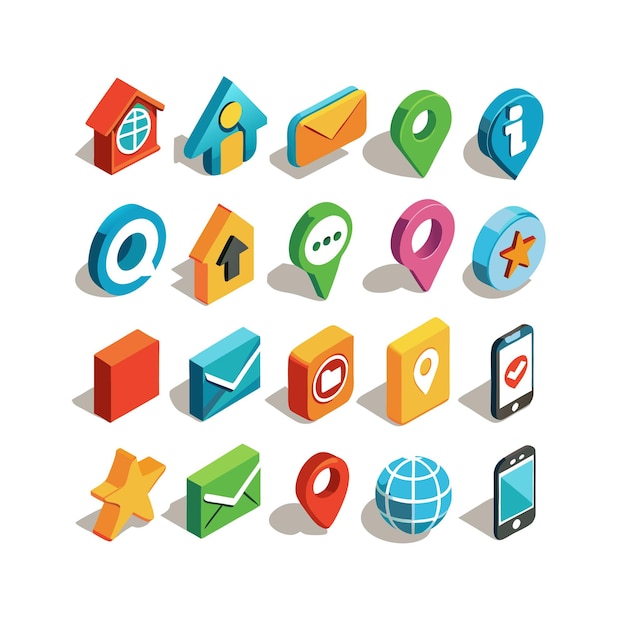 Colección de conjuntos de iconos para sitios web y aplicaciones móviles
