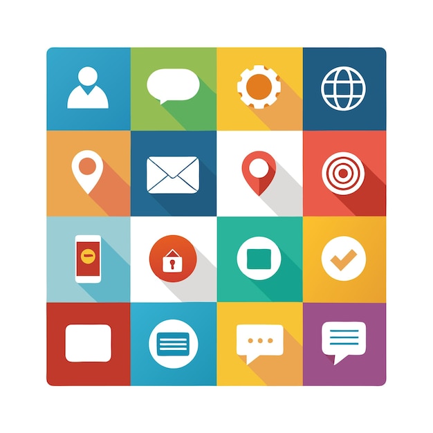 Colección de conjuntos de iconos para sitios web y aplicaciones móviles