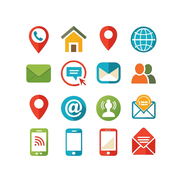 Colección de conjuntos de iconos para sitios web y aplicaciones móviles