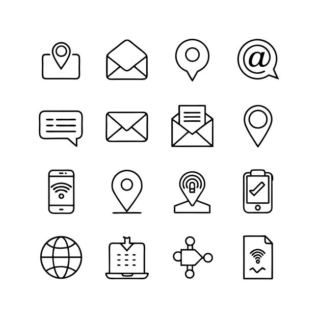 Colección de conjuntos de iconos para sitios web y aplicaciones móviles