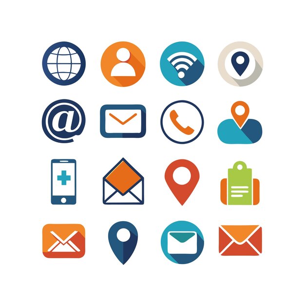 Colección de conjuntos de iconos para sitios web y aplicaciones móviles