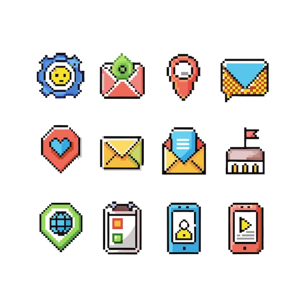 Colección de conjuntos de iconos para sitios web y aplicaciones móviles