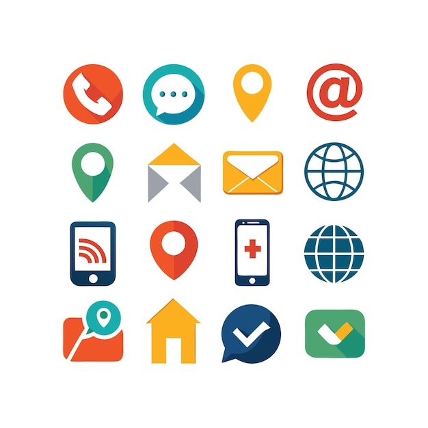 Colección de conjuntos de iconos para sitios web y aplicaciones móviles