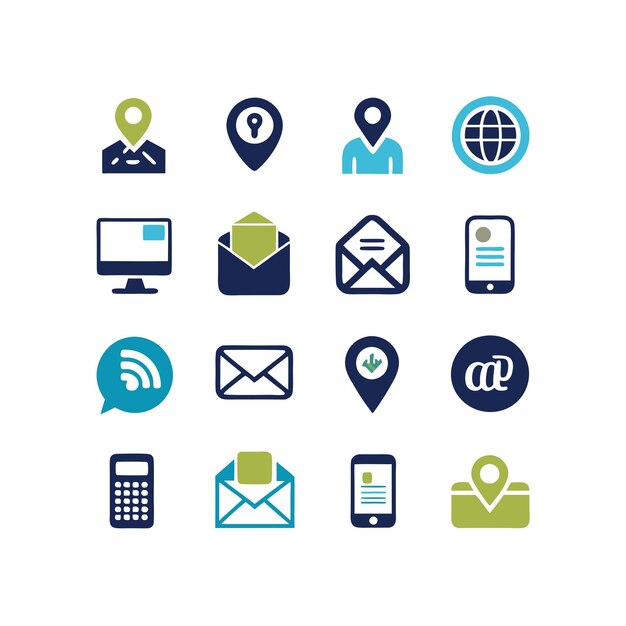 Colección de conjuntos de iconos para sitios web y aplicaciones móviles
