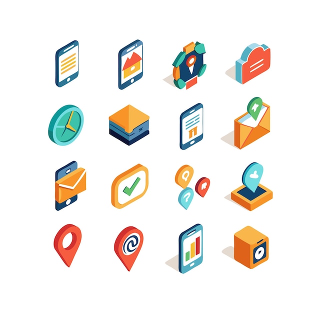 Colección de conjuntos de iconos para sitios web y aplicaciones móviles