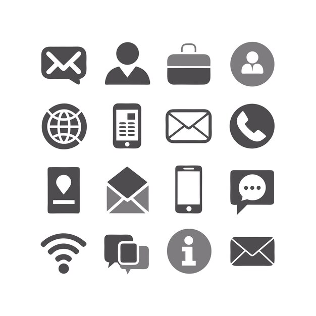 Colección de conjuntos de iconos para sitios web y aplicaciones móviles