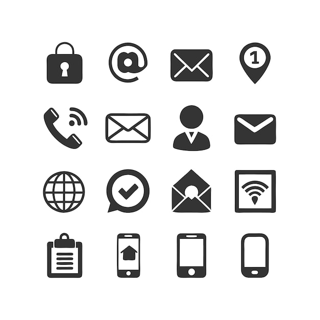 Colección de conjuntos de iconos para sitios web y aplicaciones móviles