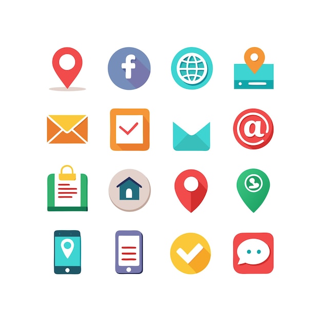 Colección de conjuntos de iconos para sitios web y aplicaciones móviles