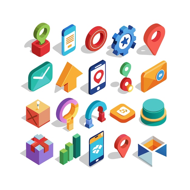 Colección de conjuntos de iconos para sitios web y aplicaciones móviles