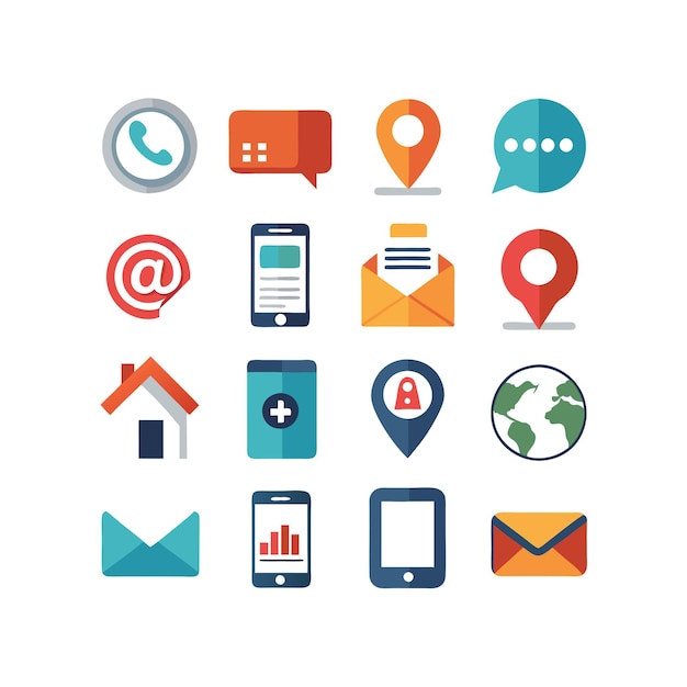 Colección de conjuntos de iconos para sitios web y aplicaciones móviles