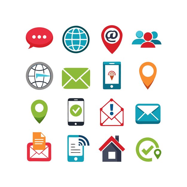 Colección de conjuntos de iconos para sitios web y aplicaciones móviles