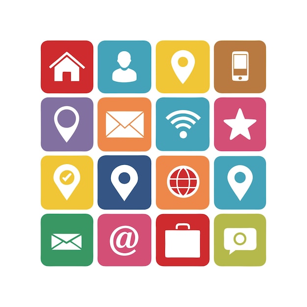 Colección de conjuntos de iconos para sitios web y aplicaciones móviles