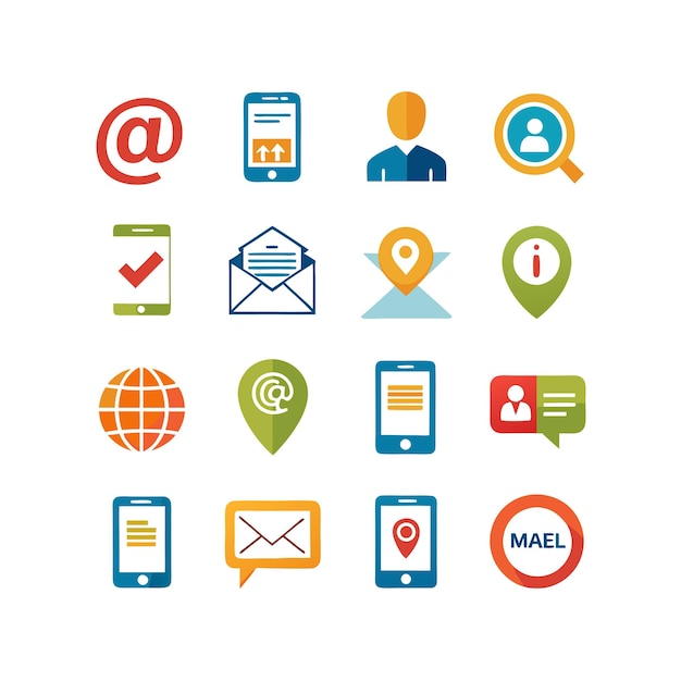 Colección de conjuntos de iconos para sitios web y aplicaciones móviles