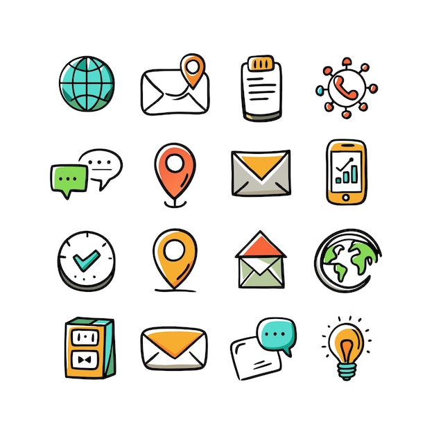 Colección de conjuntos de iconos para sitios web y aplicaciones móviles