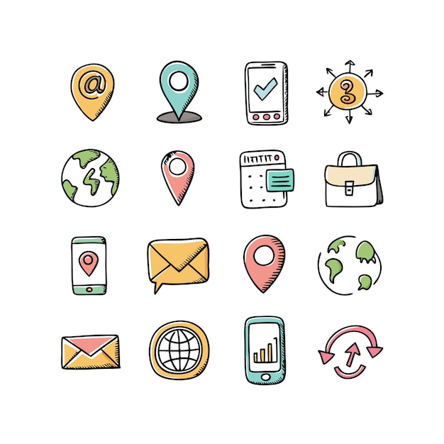 Colección de conjuntos de iconos para sitios web y aplicaciones móviles
