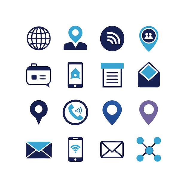Colección de conjuntos de iconos para sitios web y aplicaciones móviles