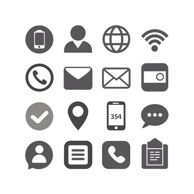 Colección de conjuntos de iconos para sitios web y aplicaciones móviles