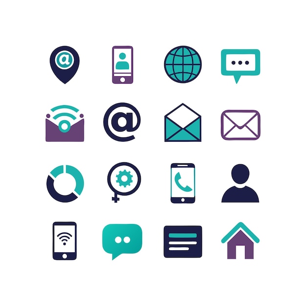 Colección de conjuntos de iconos para sitios web y aplicaciones móviles