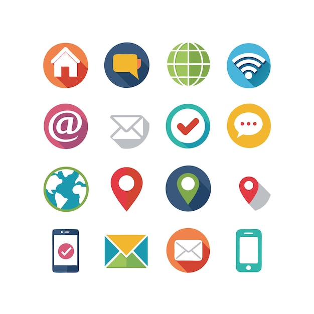 Colección de conjuntos de iconos para sitios web y aplicaciones móviles
