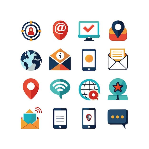 Colección de conjuntos de iconos para sitios web y aplicaciones móviles