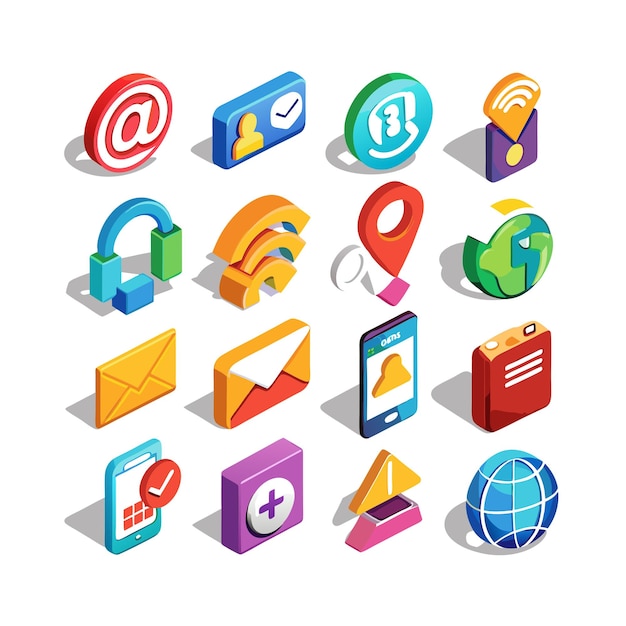 Colección de conjuntos de iconos para sitios web y aplicaciones móviles