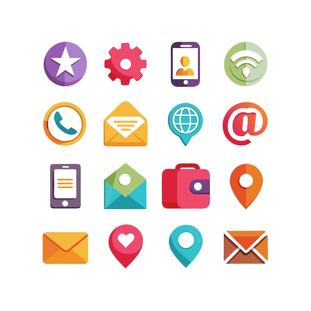 Colección de conjuntos de iconos para sitios web y aplicaciones móviles