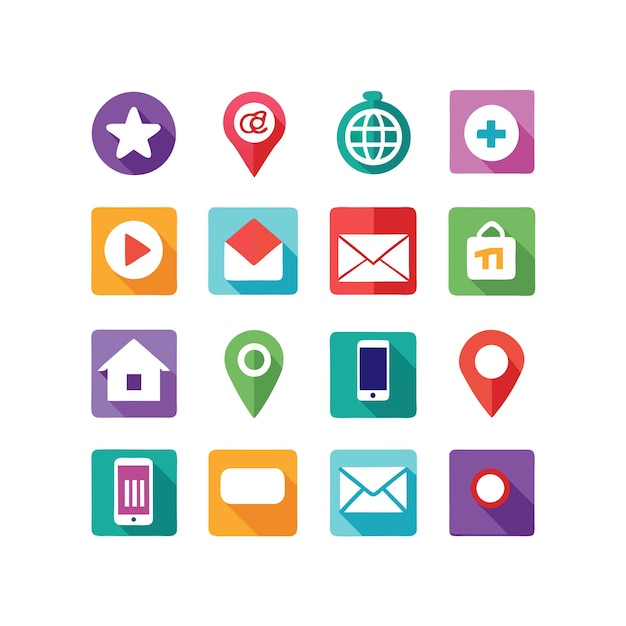 Colección de conjuntos de iconos para sitios web y aplicaciones móviles